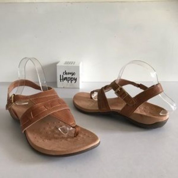 Vionic Lupe Leather Adjustable T-Strap Sandals - Picture 3 of 9
